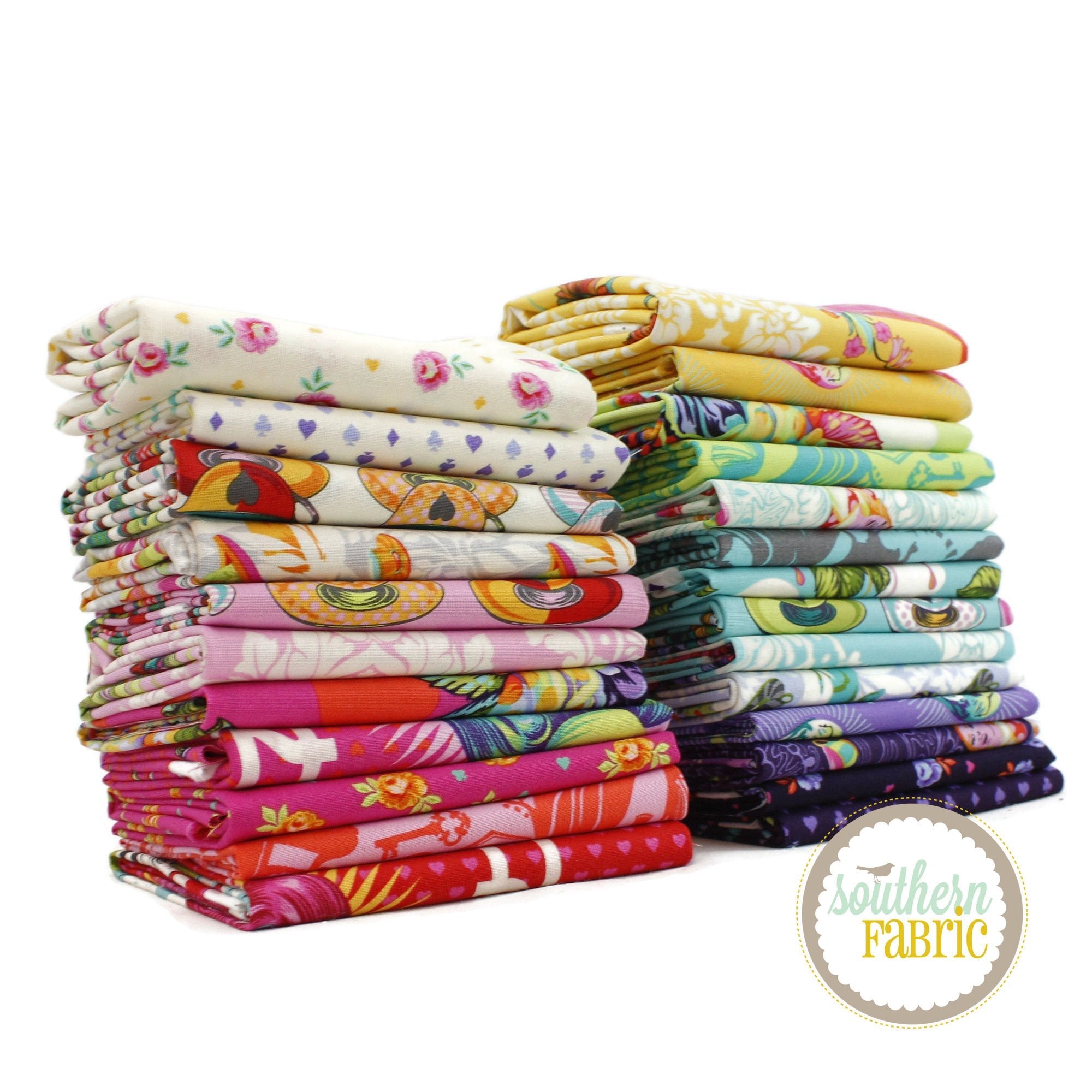 A18547 美品 FAT FLOUSERヘビーフランネルトラウザーズ ジャンボ Tula Pink | Curiouser and Curiouser - Fat Quarter Bundle | Free