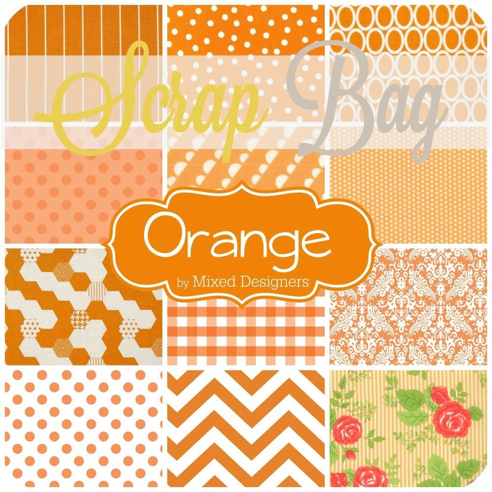 Orange Scrap Bag (approx 2 yards) by Mixed Designers for Southern Fabric (ORANGE.SB)