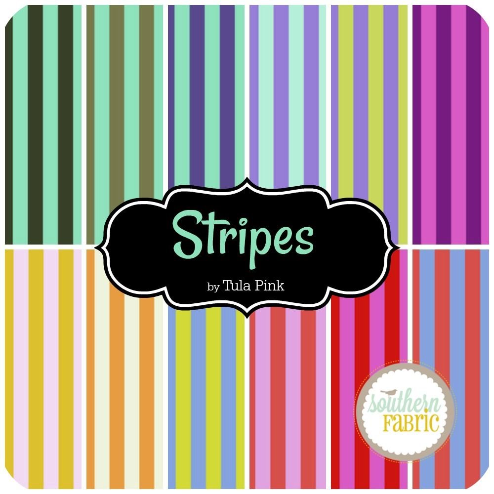 Stripes Fat Quarter Bundle (12 pcs) by Tula Pink for Free Spirit