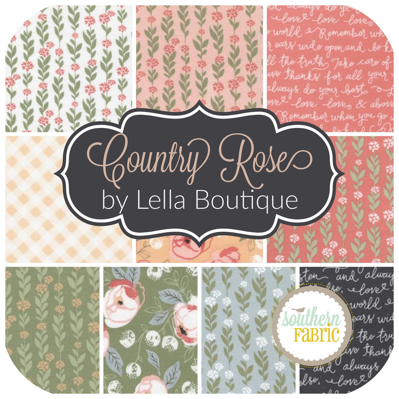Country Rose Scrap Bag (approx 2 yards) by Lella Boutique for Southern Fabric (LB.CR.SB)