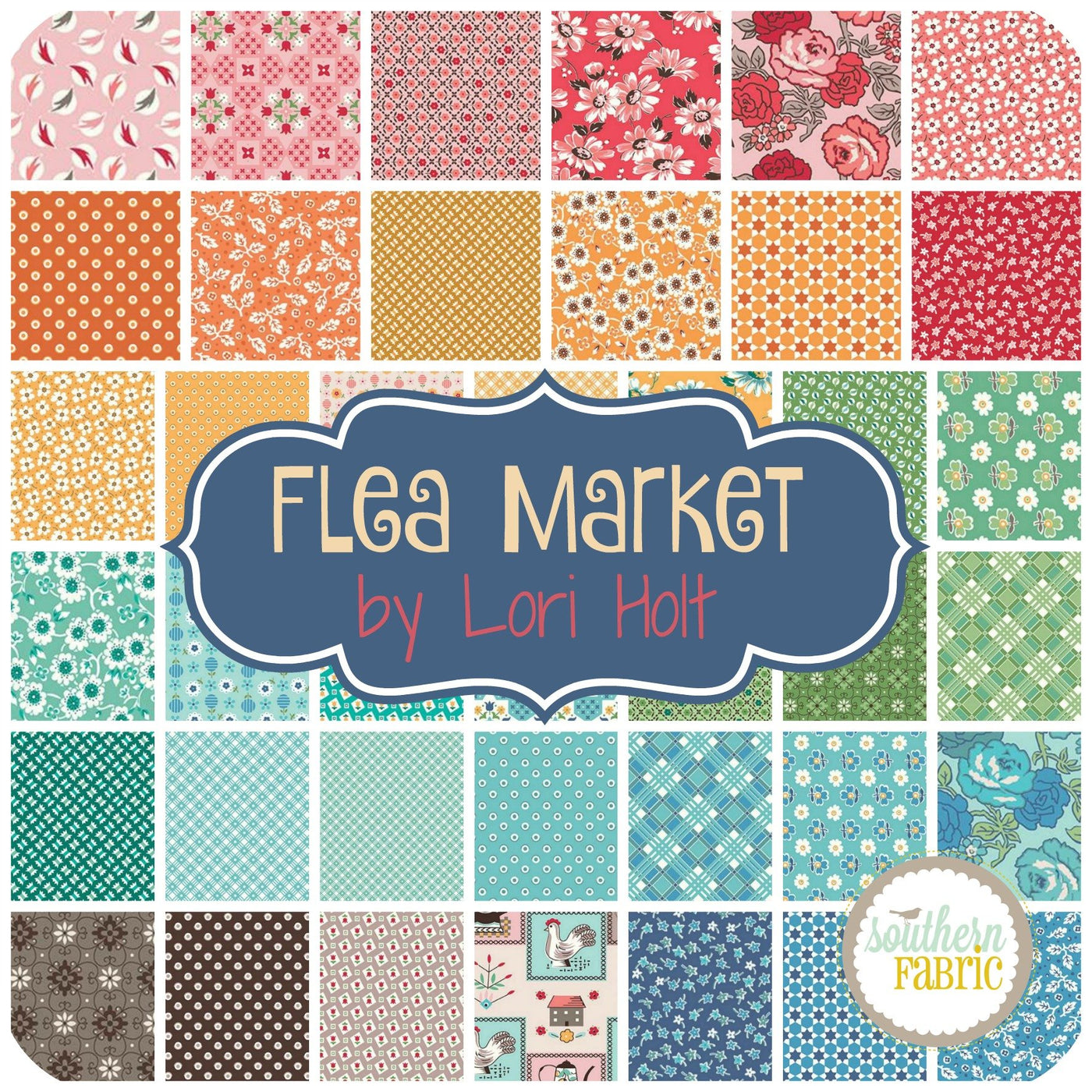 Flea Market Fat Eighth Bundle (40 pcs) by Lori Holt for Riley Blake (LH.FM.F8)