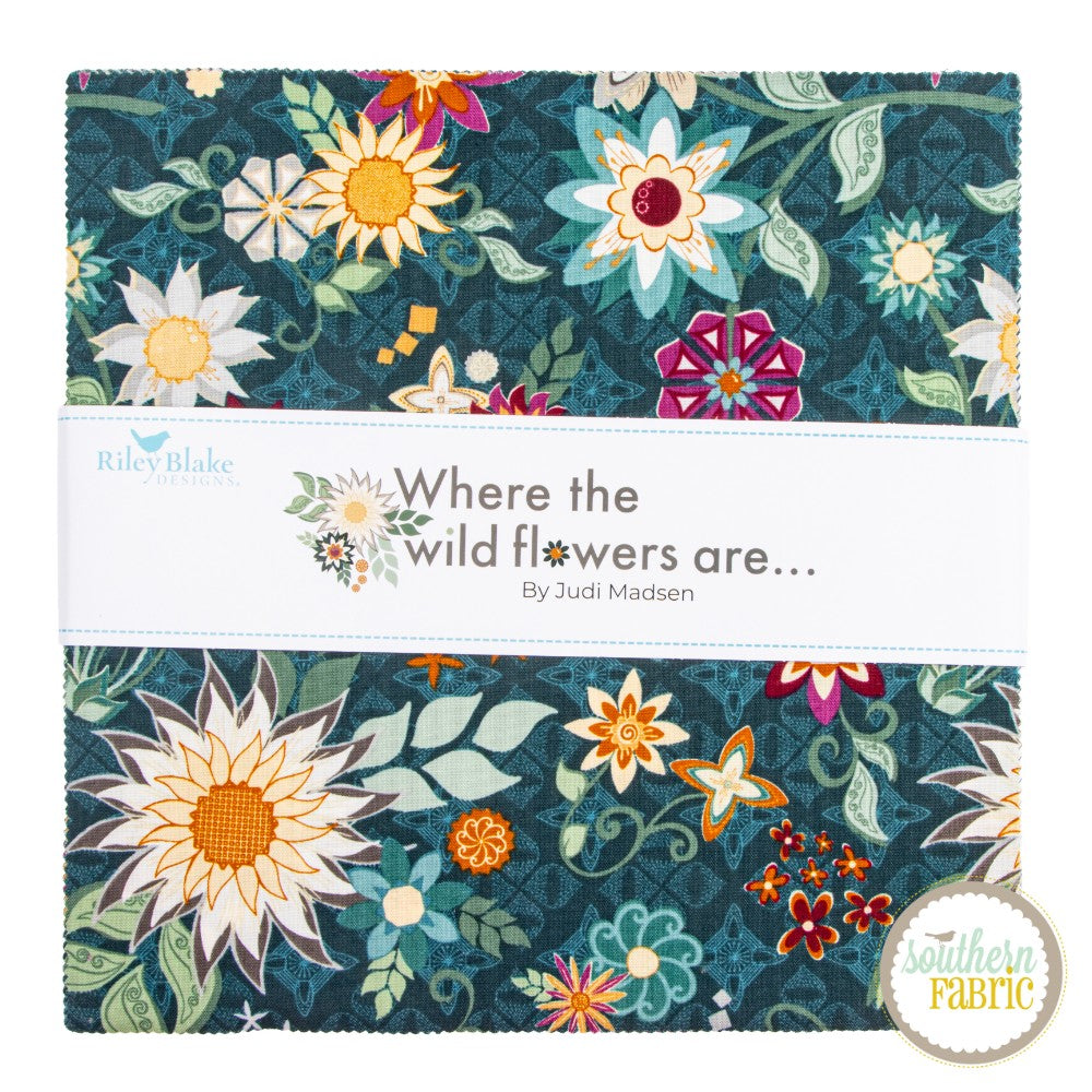 Where the Wild Flowers Are - Layer Cake (42 pcs) by Judi Madsen for Riley Blake
