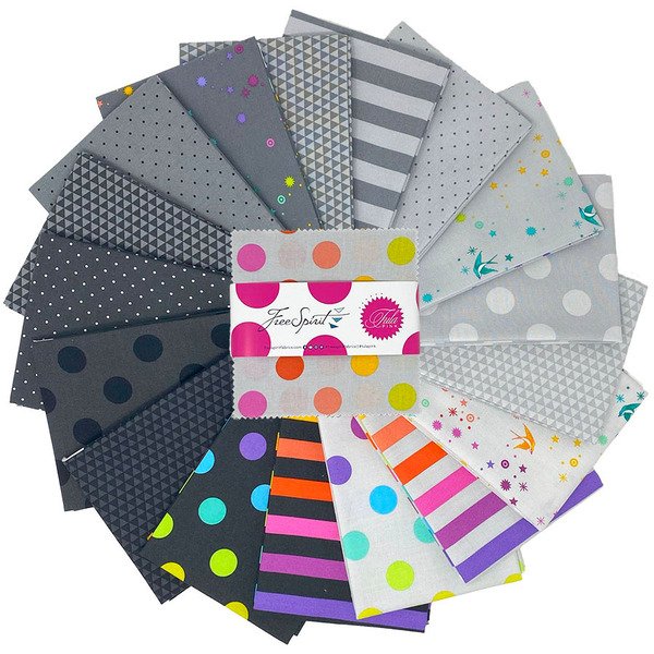 Graywork - True Colors - Mini Charm Pack (42 pcs) by Tula Pink for Free Spirit