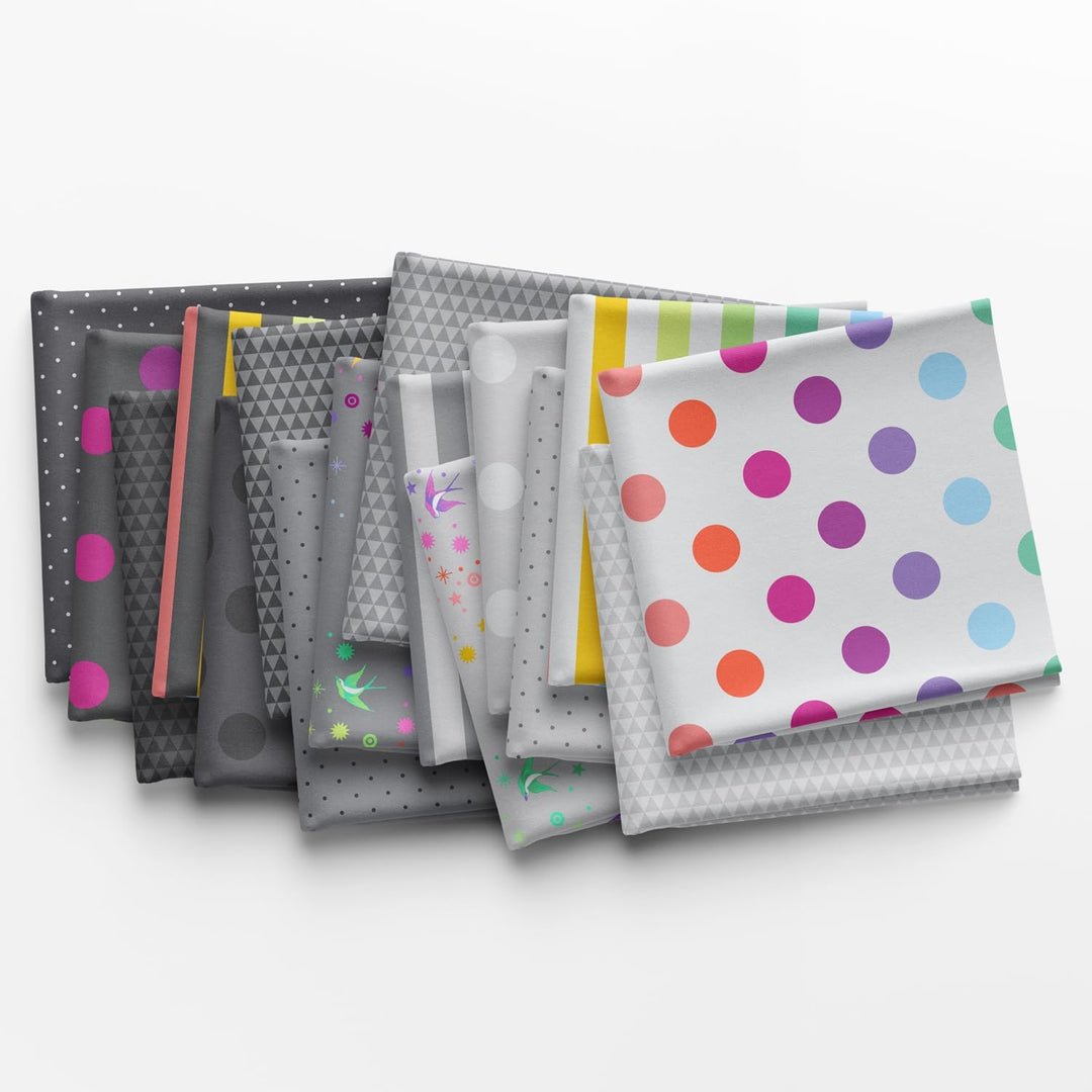 Graywork - True Colors - Fat Quarter Bundle (16 pcs) by Tula Pink for Free Spirit