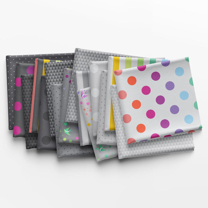Graywork - True Colors - Fat Quarter Bundle (16 pcs) by Tula Pink for Free Spirit