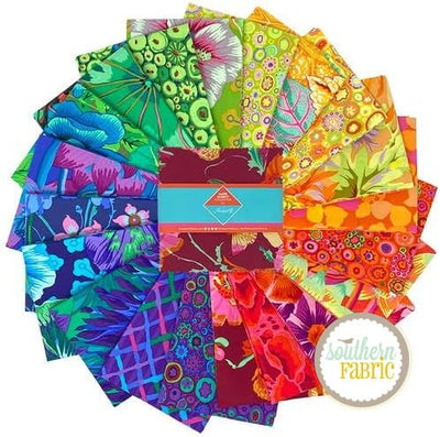 Kaffe Classics Spectrum Colorway - Charm Pack (42 pcs) by Kaffe Fassett for Free Spirit (FB6CPGP.SPECTRUM)