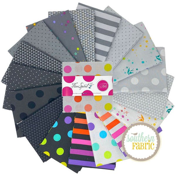 Graywork - Charm Pack (42 pcs) by Tula Pink for Free Spirit (FB6CPTP.GRAYWORK)
