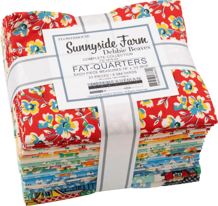 Flowerhouse Sunnyside Farm - Fat Quarter Bundle (23 pcs) by Debbie Beaves for Robert Kaufman