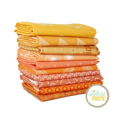 Colored Bundles - Fat Quarter Bundle (10 pcs) by Mixed Designers for Southern Fabric (ORANGE.FQ)