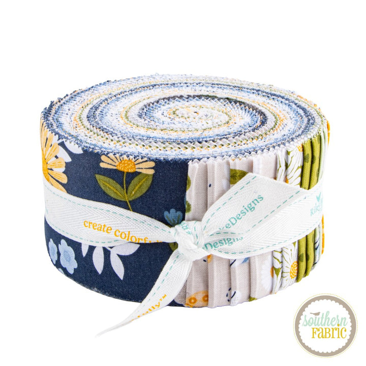 Sunshine &amp; Dandelions - Jelly Roll (40 pcs) by Traci Reed for Riley Blake