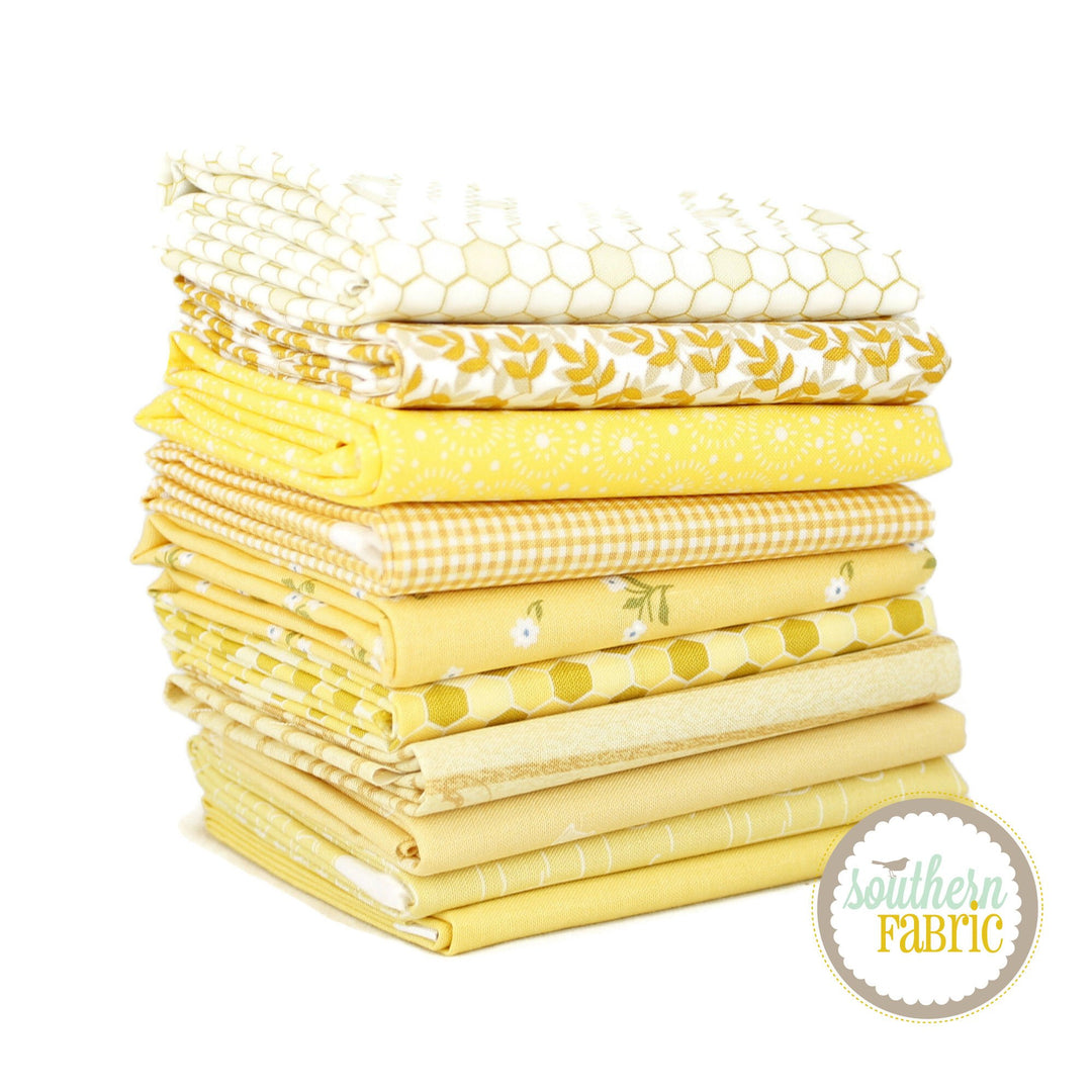 Colored Bundles - Fat Quarter Bundle (10 pcs) by Mixed Designers for Southern Fabric (YELLOW.FQ)