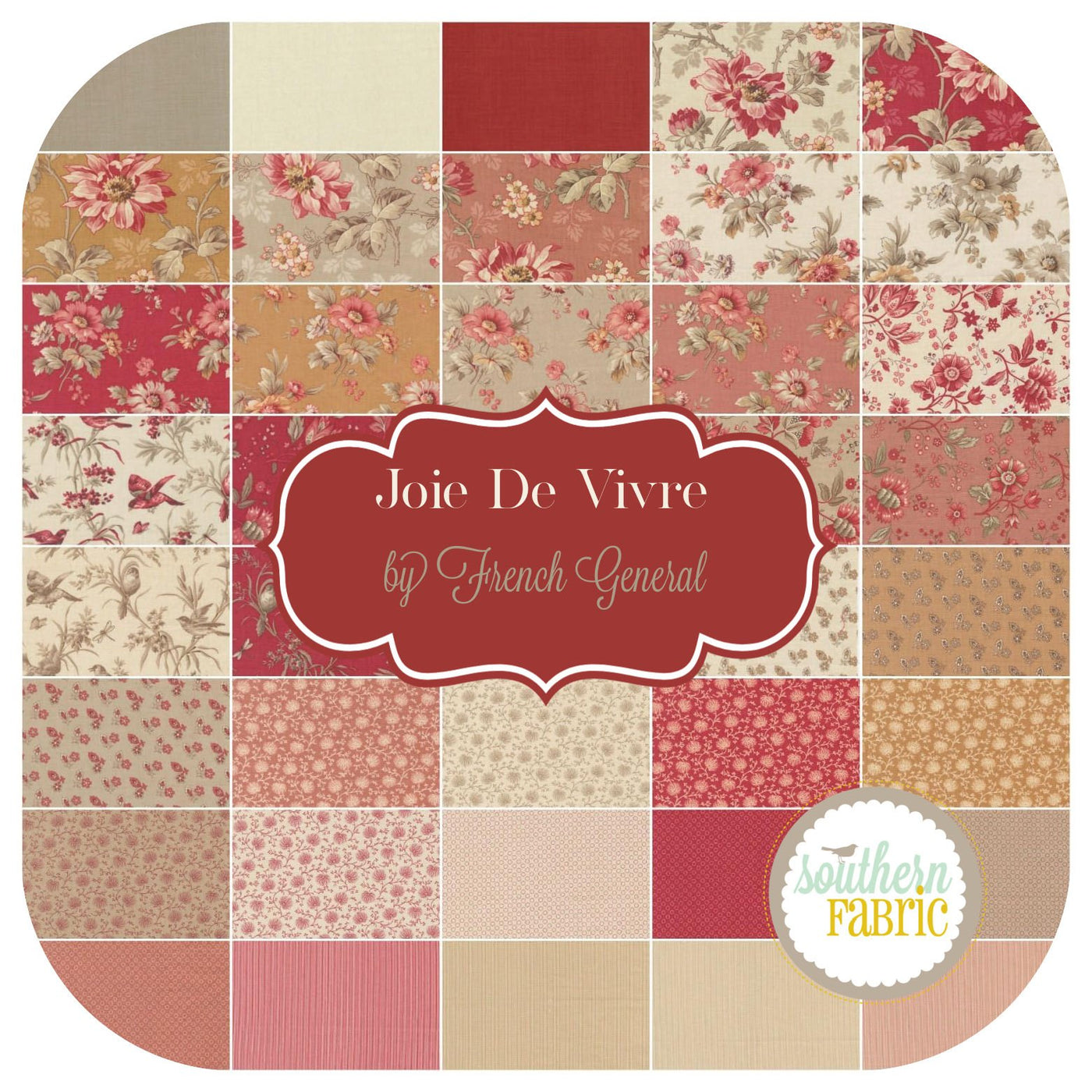 Joie De Vivre - Fat Eighth Bundle (40 pcs) by French General for Moda (13980F8)