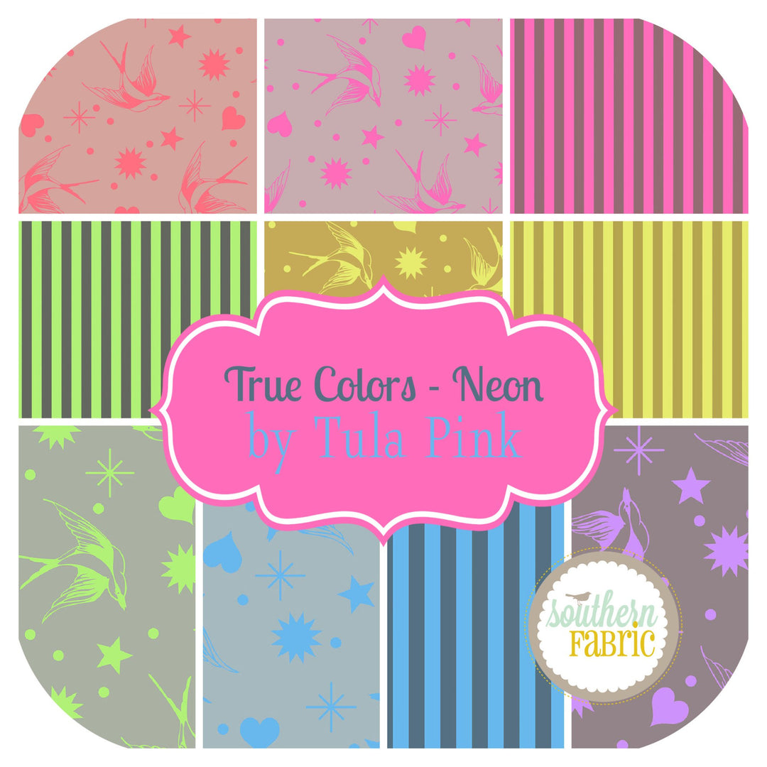 Neon True Colors - Half Yard Bundle (10 pcs) by Tula Pink for Free Spirit (TP.NETC.HY)