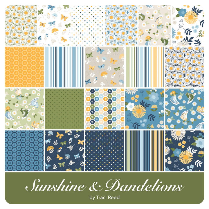 Sunshine &amp; Dandelions - Layer Cake (42 pcs) by Traci Reed for Riley Blake