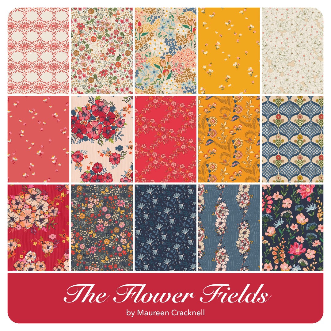 The Flower Fields - Fat Quarter Bundle (15 pcs) by Maureen Cracknell for Art Gallery Fabrics