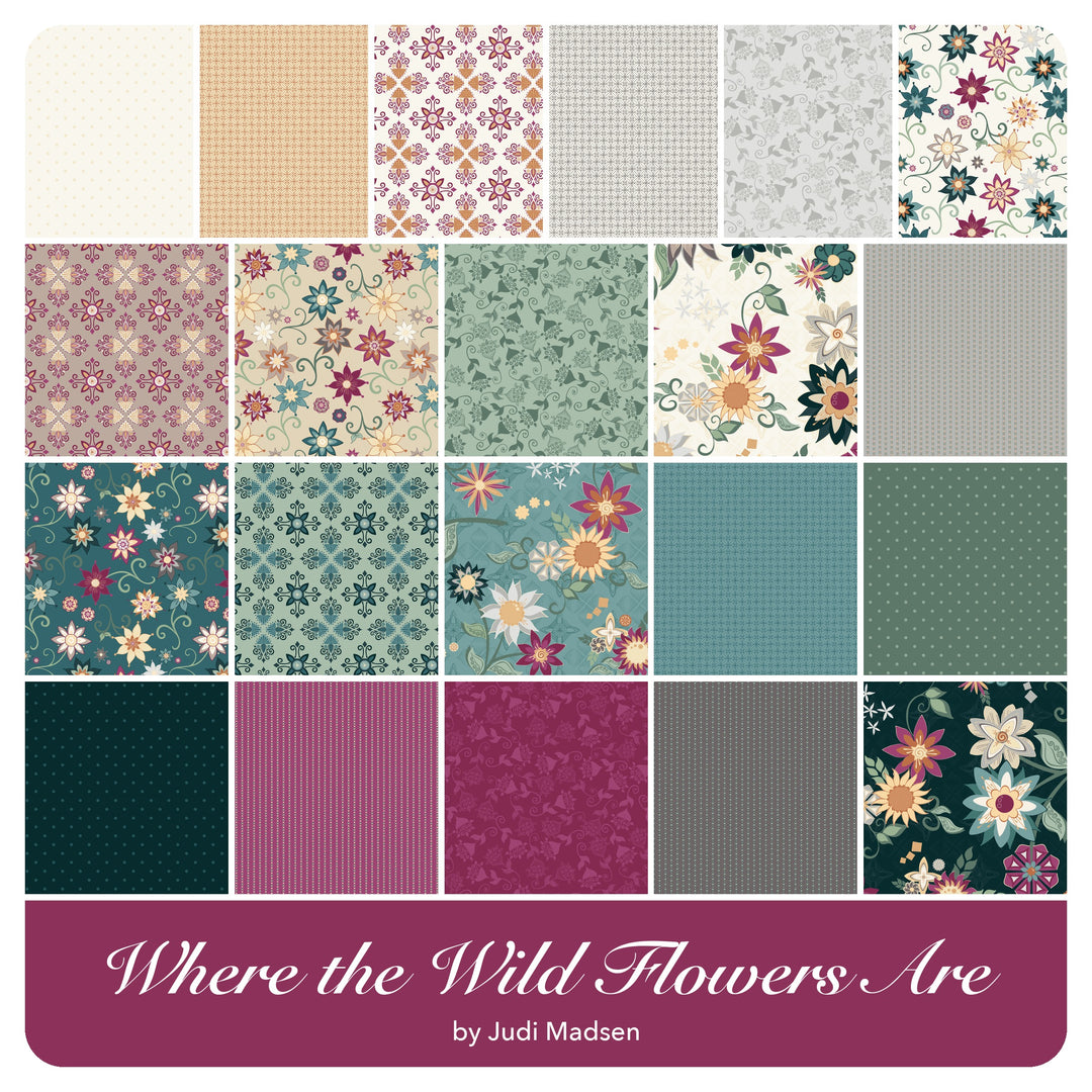 Where the Wild Flowers Are - Fat Quarter Bundle (21 pcs) by Judi Madsen for Riley Blake