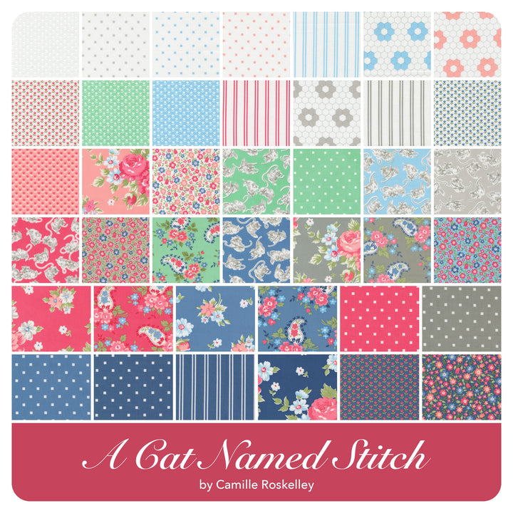 A Cat Named Stitch - Fat Eighth Bundle (40 pcs) by Camille Roskelley for Moda