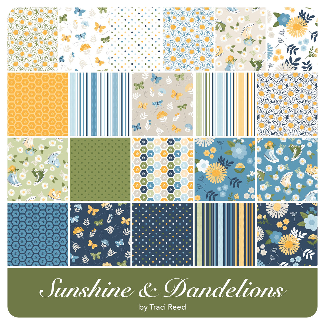 Sunshine &amp; Dandelions - Jelly Roll (40 pcs) by Traci Reed for Riley Blake