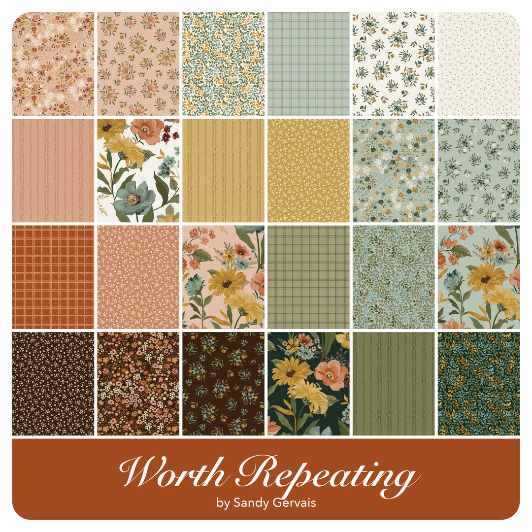 Worth Repeating - Fat Quarter Bundle (24 pcs) by Sandy Gervais for Riley Blake