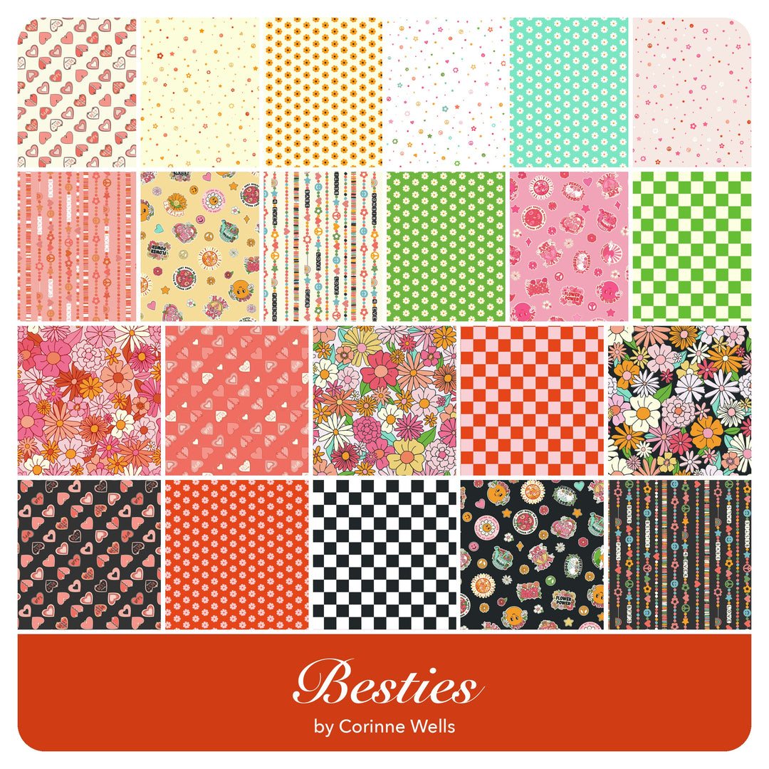 Besties - Layer Cake (42 pcs) by Corinne Wells for Riley Blake