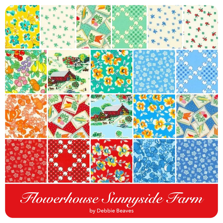 Flowerhouse Sunnyside Farm - Fat Quarter Bundle (23 pcs) by Debbie Beaves for Robert Kaufman