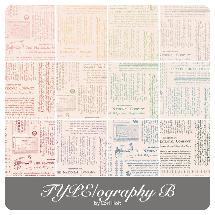 TYPE/ography B - Fat Quarter Bundle (12 pcs) by Lori Holt for Riley Blake