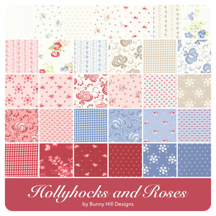 Hollyhocks Roses - Layer Cake (42 pcs) by Bunny Hill Designs for Moda