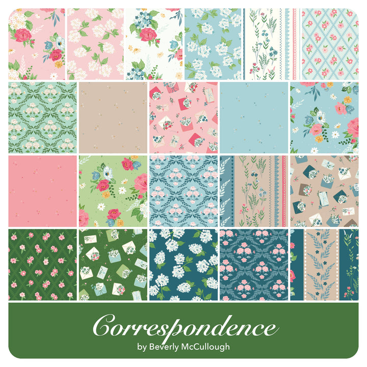 Correspondence - Fat Quarter Bundle (21 pcs) by Beverly Mccullough for Riley Blake