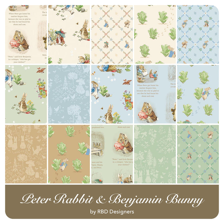 Peter Rabbit &amp; Benjamin Bunny - Layer Cake (42 pcs) by RBD Designers for Riley Blake