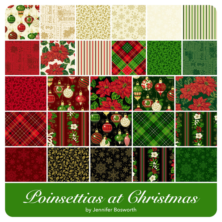 Poinsettias at Christmas - Layer Cake (42 pcs) by Jennifer Bosworth for Riley Blake