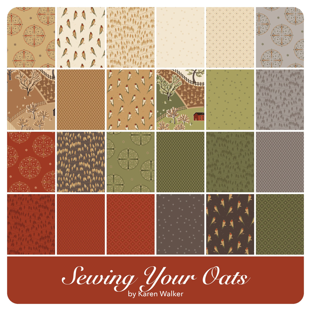 Sewing Your Oats - Layer Cake (42 pcs) by Karen Walker for Riley Blake