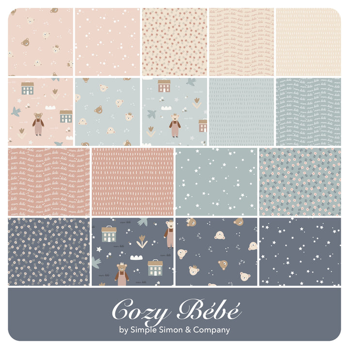 Cozy Bébé - Layer Cake (42 pcs) by Simple Simon &amp; Company for Riley Blake