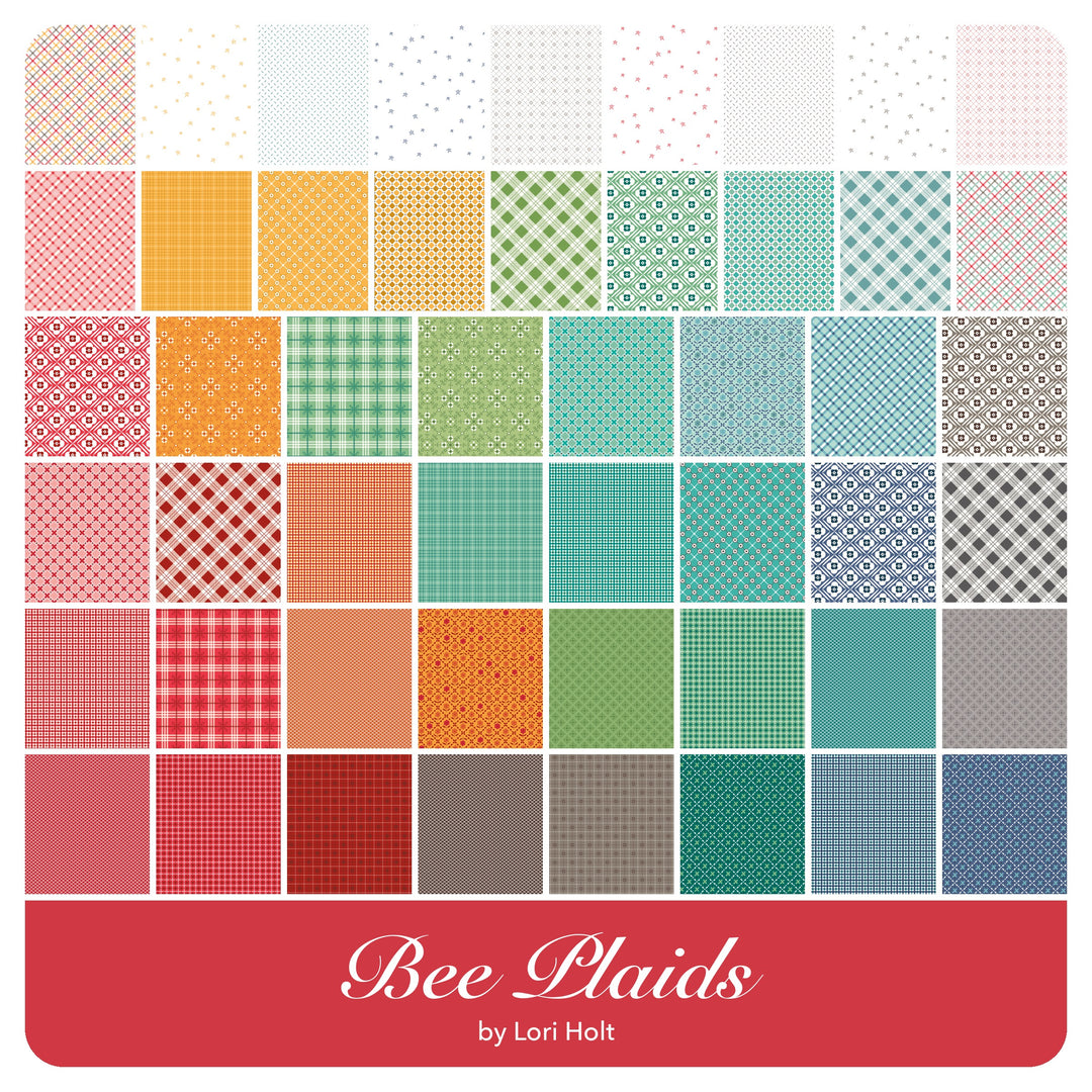Bee Plaids - Fat Eighth Bundle (41 pcs) by Lori Holt for Riley Blake