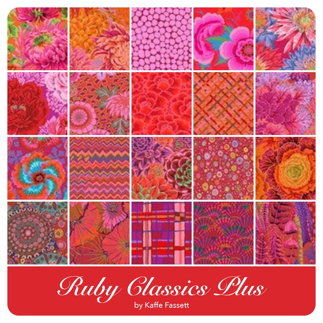Ruby Classics Plus - Fat Quarter Bundle (20 pcs) by Kaffe Fassett for Free Spirit