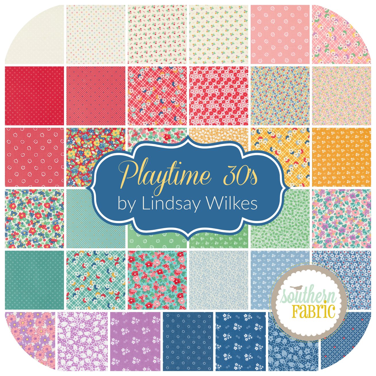 Playtime 30'S - Layer Cake (42 pcs) by Lindsay Wilkes for Riley Blake (10-15150-42)