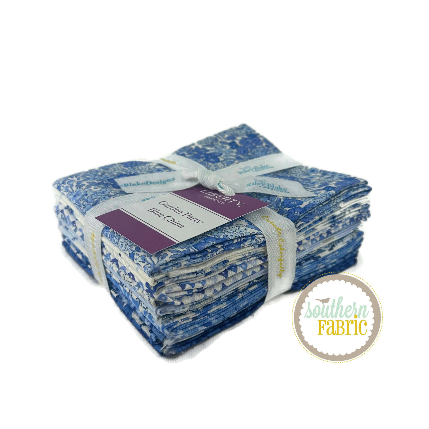 Garden Party Blue China Fat Quarter Bundle (12 pcs) by Liberty Fabrics for Riley Blake (FQ-LGARDENA-12)