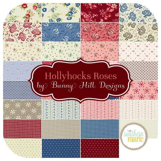 Hollyhocks Roses - Jelly Roll (40 pcs) by Bunny Hill Designs for Moda