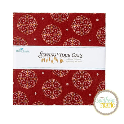 Sewing Your Oats - Layer Cake (42 pcs) by Karen Walker for Riley Blake (10-15700-42)