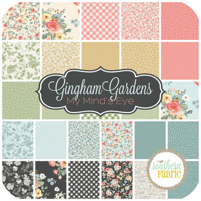 Gingham Gardens Jelly Roll (40 pcs) by My Mind's Eye for Riley Blake (RP-10350-40)