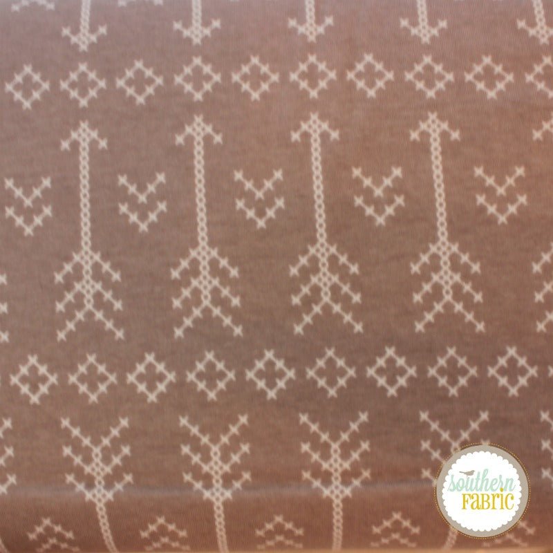 Arrows - Grey - Knit Fabric by Girl Charlie  PRICE PER HALF YARD