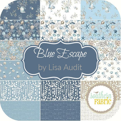 Blue Escape Coastal Layer Cake (42 pcs) by Lisa Audit for Riley Blake (10-14510-42)
