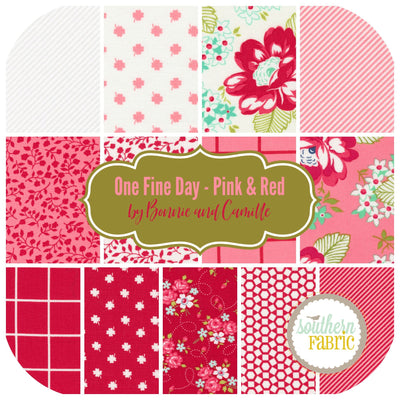 One Fine Day - Pink and Red Fat Quarter Bundle (13 pcs) by Bonnie and Camille for Moda