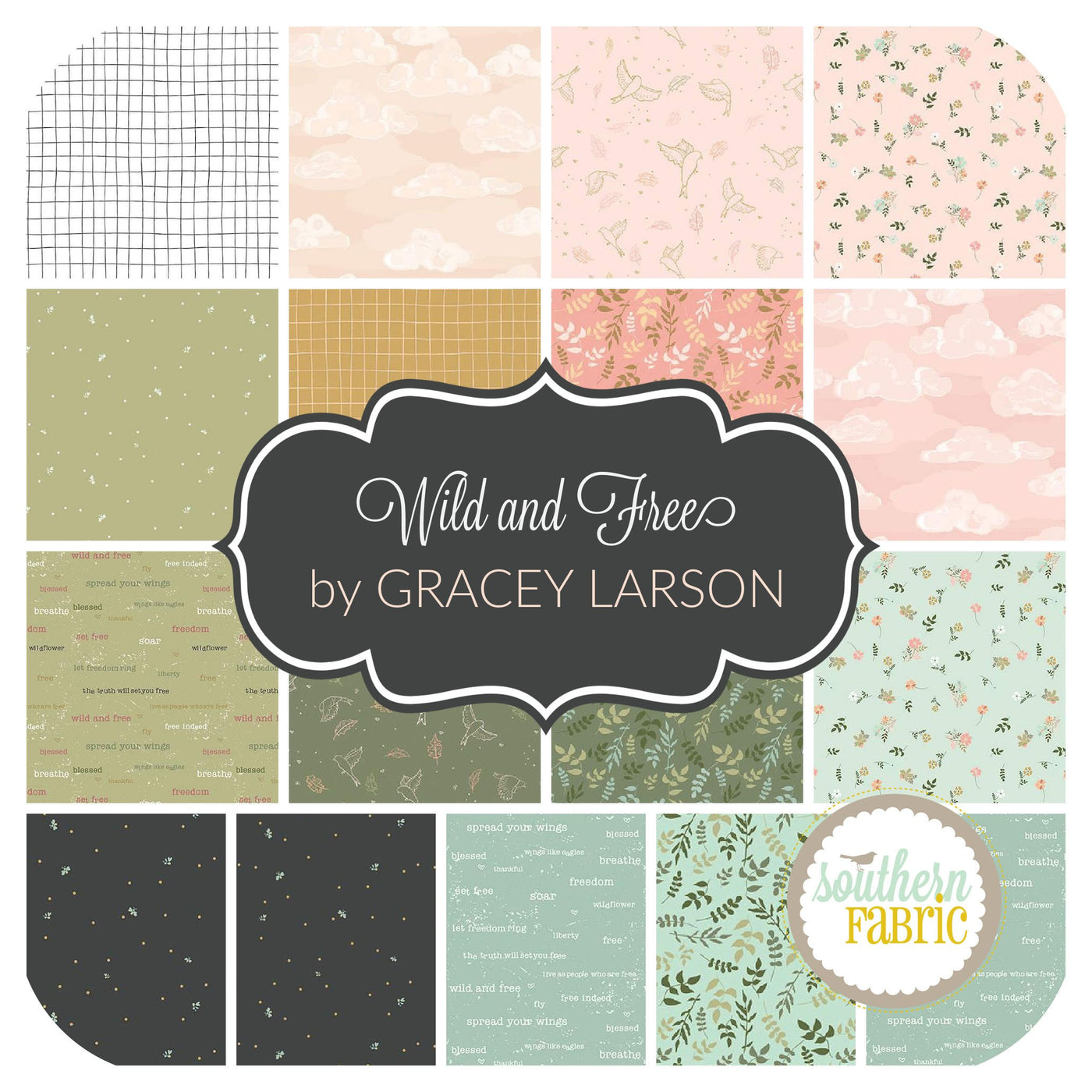 Wild and Free Fat Eighth Bundle (17 pcs) by Gracey Larson for Riley Blake (GL.WF.F8)