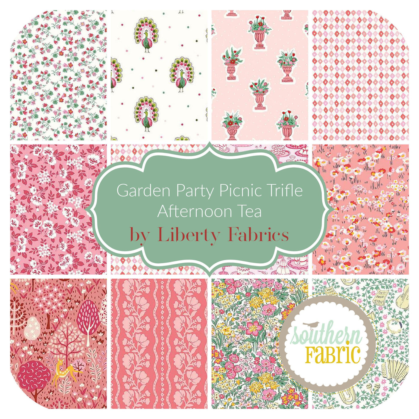 Garden Party Picnic Trifle Fat Quarter Bundle (12 pcs) by Liberty Fabrics for Riley Blake (FQ-LGARDENC-12)