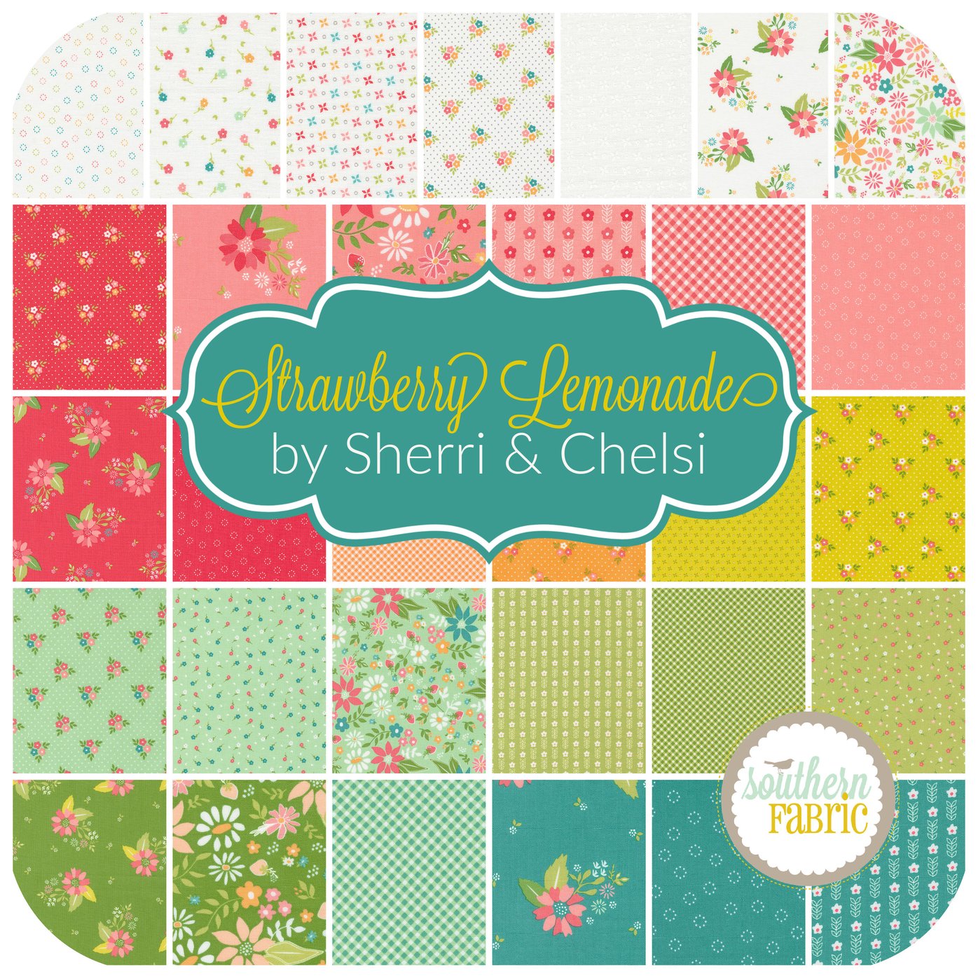 Strawberry Lemonade Layer Cake (42 pcs) by Sherri & Chelsi for Moda (37670LC)