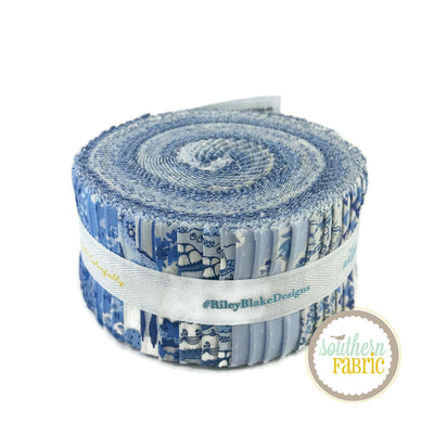 Garden Party Blue China Jelly Roll (40 pcs) by Liberty Fabrics for Riley Blake (RP-LGARDENA-40)