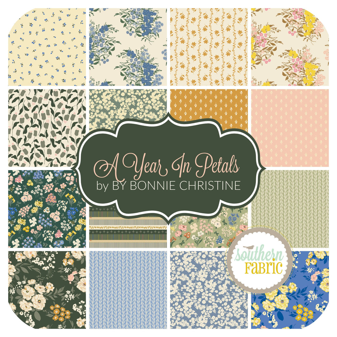 A Year In Petals - Fat Quarter Bundle (16 pcs) by Bonnie Christine for Art Gallery Fabrics (FQWAYP)