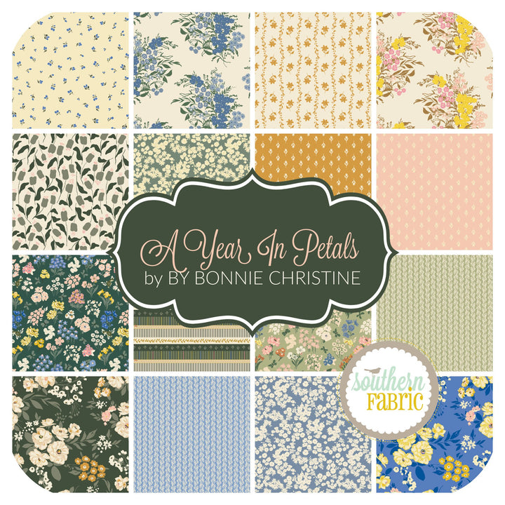 A Year In Petals - Fat Quarter Bundle (16 pcs) by Bonnie Christine for Art Gallery Fabrics (FQWAYP)