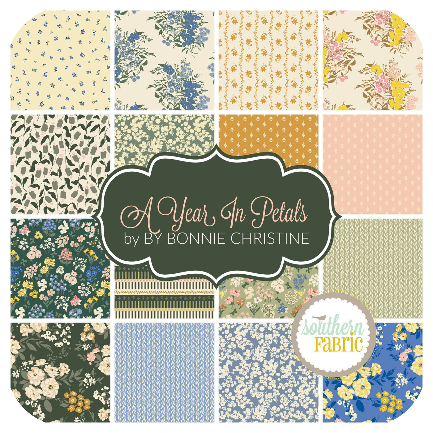 LM-IMAGE-108812212-A Year In Petals - Fat Quarter Bundle (16 pcs) by Bonnie Christine for Art Gallery Fabrics (FQWAYP)