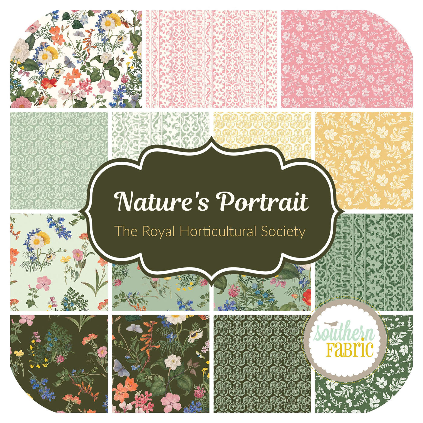 Nature's Portrait - Fat Quarter Bundle (15 pcs) by The Royal Horticultural Society for Riley Blake (FQ-15670-15)